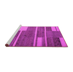 Sideview of Machine Washable Abstract Pink Contemporary Rug, wshcon681pnk
