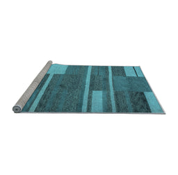 Sideview of Machine Washable Abstract Light Blue Contemporary Rug, wshcon681lblu