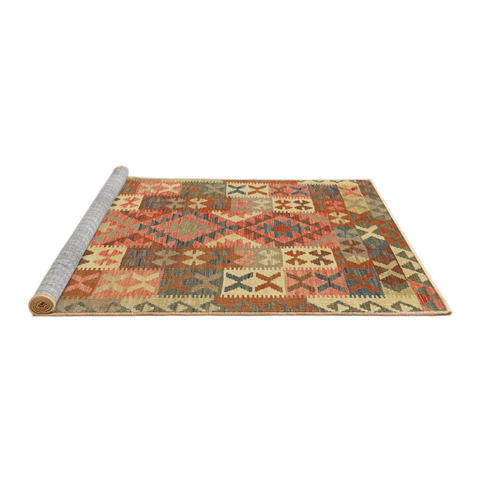 Serging Thickness of Machine Washable Contemporary Sand Brown Rug, wshcon682