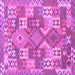 Square Machine Washable Southwestern Purple Country Area Rugs, wshcon682pur