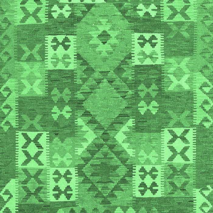 Machine Washable Southwestern Emerald Green Country Area Rugs, wshcon682emgrn