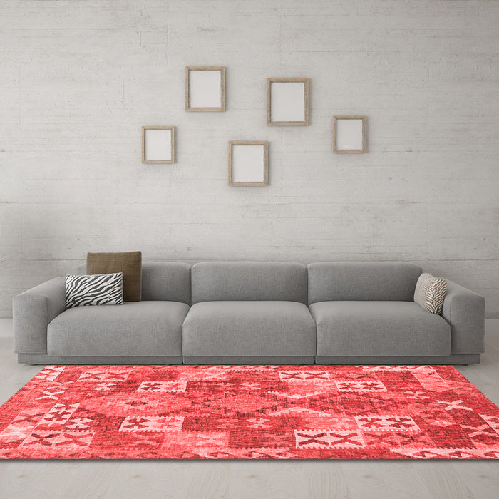 Country Red Washable Rugs
