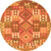 Square Southwestern Orange Country Rug, con682org