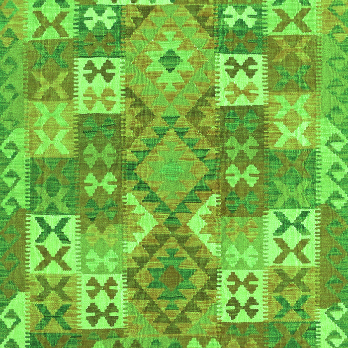 Serging Thickness of Machine Washable Southwestern Green Country Area Rugs, wshcon682grn