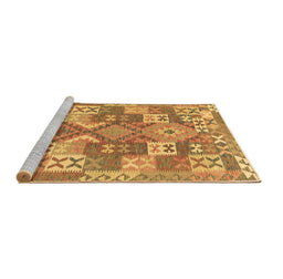 Sideview of Machine Washable Southwestern Brown Country Rug, wshcon682brn