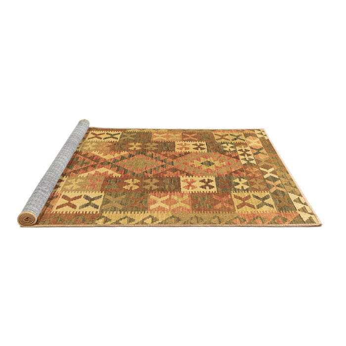 Sideview of Machine Washable Southwestern Brown Country Rug, wshcon682brn
