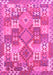 Machine Washable Southwestern Pink Country Rug, wshcon682pnk