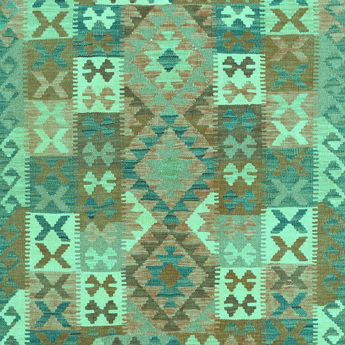 Machine Washable Southwestern Turquoise Country Area Rugs, wshcon682turq