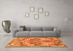 Machine Washable Southwestern Orange Country Area Rugs in a Living Room, wshcon682org