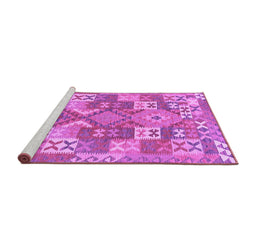 Sideview of Machine Washable Southwestern Purple Country Area Rugs, wshcon682pur