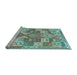 Sideview of Machine Washable Southwestern Light Blue Country Rug, wshcon682lblu