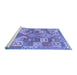 Sideview of Machine Washable Southwestern Blue Country Rug, wshcon682blu