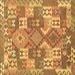 Square Southwestern Brown Country Rug, con682brn