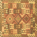 Square Machine Washable Southwestern Brown Country Rug, wshcon682brn