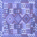 Square Southwestern Blue Country Rug, con682blu