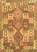 Machine Washable Southwestern Brown Country Rug, wshcon682brn