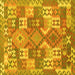 Square Southwestern Yellow Country Rug, con682yw