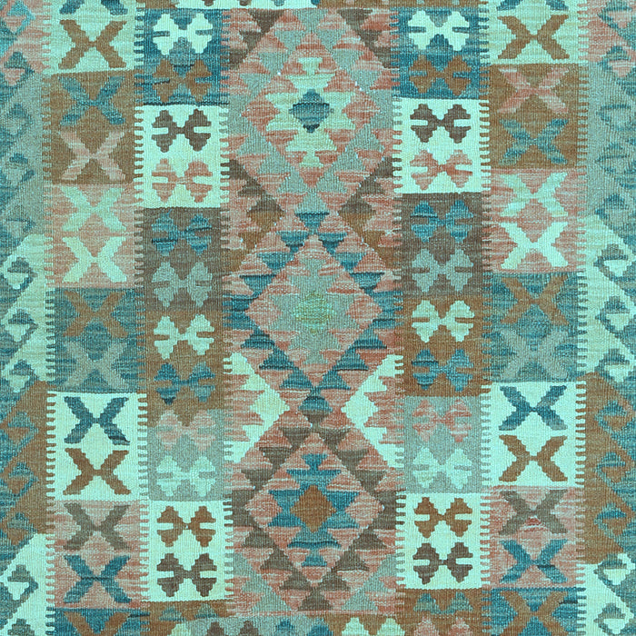Machine Washable Southwestern Light Blue Country Rug, wshcon682lblu