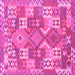 Square Southwestern Pink Country Rug, con682pnk