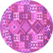 Round Southwestern Purple Country Rug, con682pur