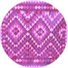 Round Southwestern Purple Country Rug, con683pur