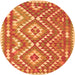 Square Southwestern Orange Country Rug, con683org