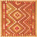 Serging Thickness of Southwestern Orange Country Rug, con683org