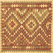 Square Machine Washable Southwestern Brown Country Rug, wshcon683brn