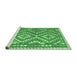 Sideview of Machine Washable Southwestern Emerald Green Country Area Rugs, wshcon683emgrn