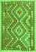 Serging Thickness of Machine Washable Southwestern Green Country Area Rugs, wshcon683grn