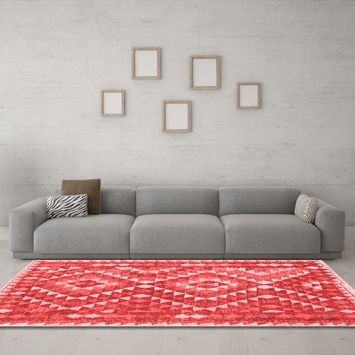 Country Red Washable Rugs