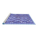 Sideview of Machine Washable Southwestern Blue Country Rug, wshcon683blu