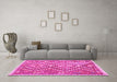 Machine Washable Southwestern Pink Country Rug in a Living Room, wshcon683pnk