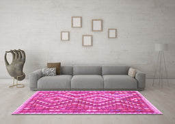 Machine Washable Southwestern Pink Country Rug in a Living Room, wshcon683pnk