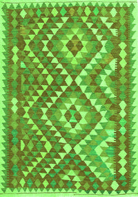 Southwestern Green Country Rug, con683grn