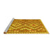 Sideview of Machine Washable Southwestern Yellow Country Rug, wshcon683yw