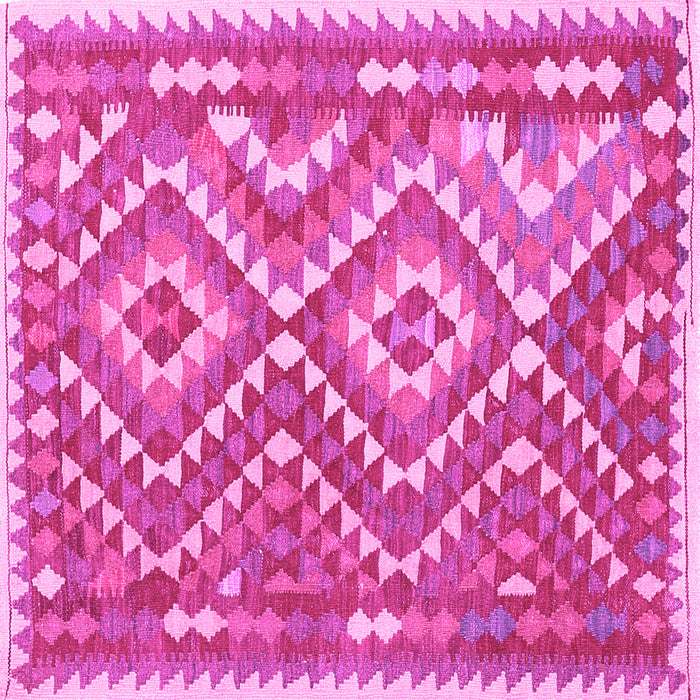 Square Southwestern Pink Country Rug, con683pnk