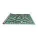 Sideview of Machine Washable Southwestern Light Blue Country Rug, wshcon683lblu