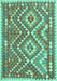 Machine Washable Southwestern Turquoise Country Area Rugs, wshcon683turq