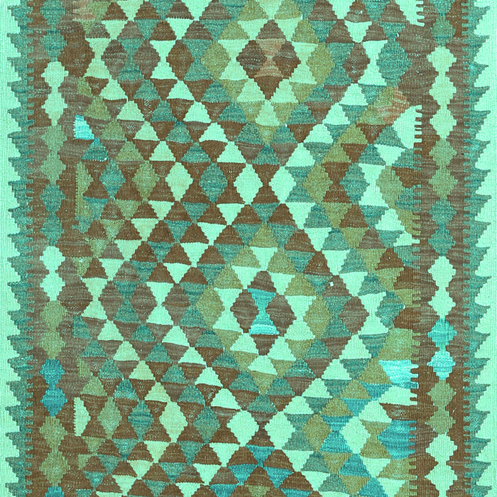Machine Washable Southwestern Turquoise Country Area Rugs, wshcon683turq
