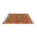 Serging Thickness of Machine Washable Contemporary Red Rug, wshcon684