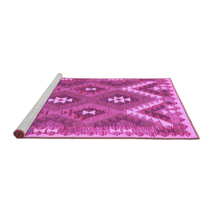 Sideview of Machine Washable Southwestern Purple Country Area Rugs, wshcon684pur