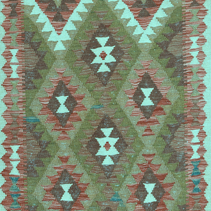 Machine Washable Southwestern Light Blue Country Rug, wshcon684lblu