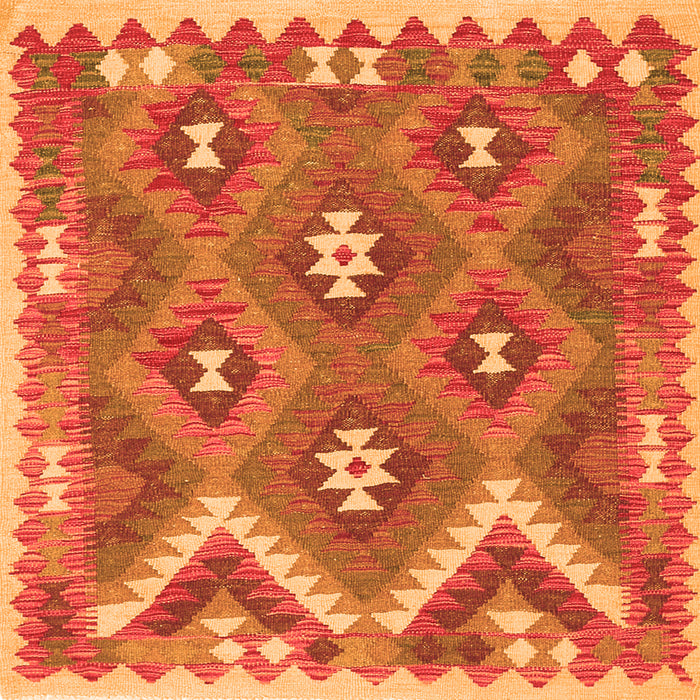 Serging Thickness of Southwestern Orange Country Rug, con684org
