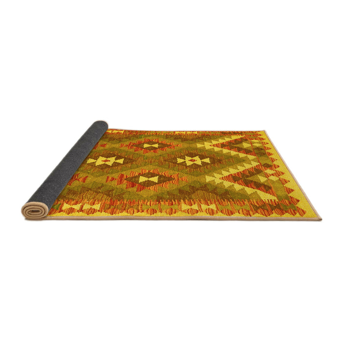 Sideview of Southwestern Yellow Country Rug, con684yw