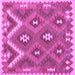 Square Machine Washable Southwestern Purple Country Area Rugs, wshcon684pur