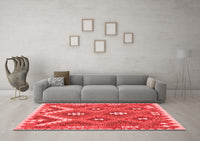 Machine Washable Southwestern Red Country Rug, wshcon684red