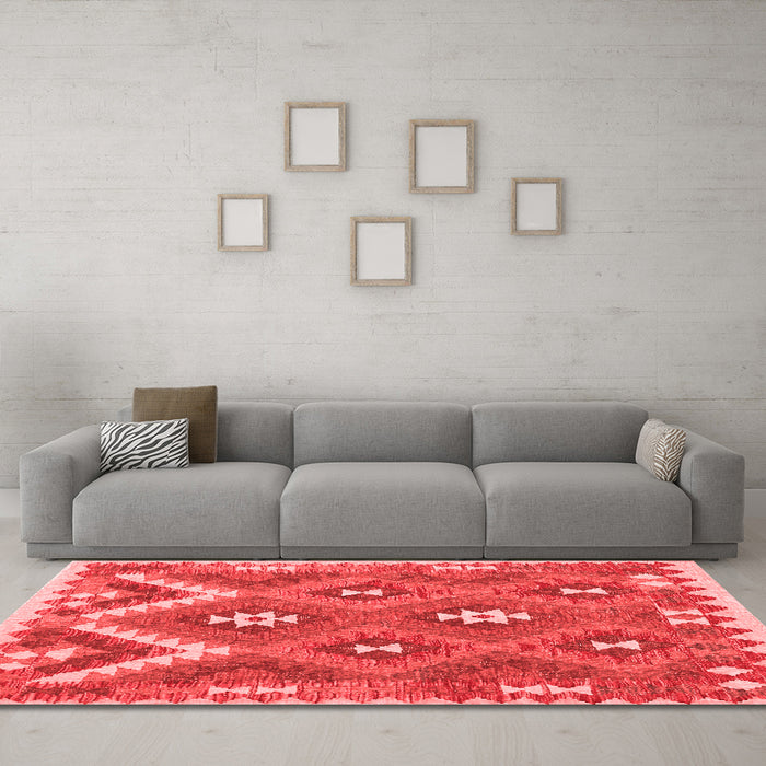 Country Red Washable Rugs
