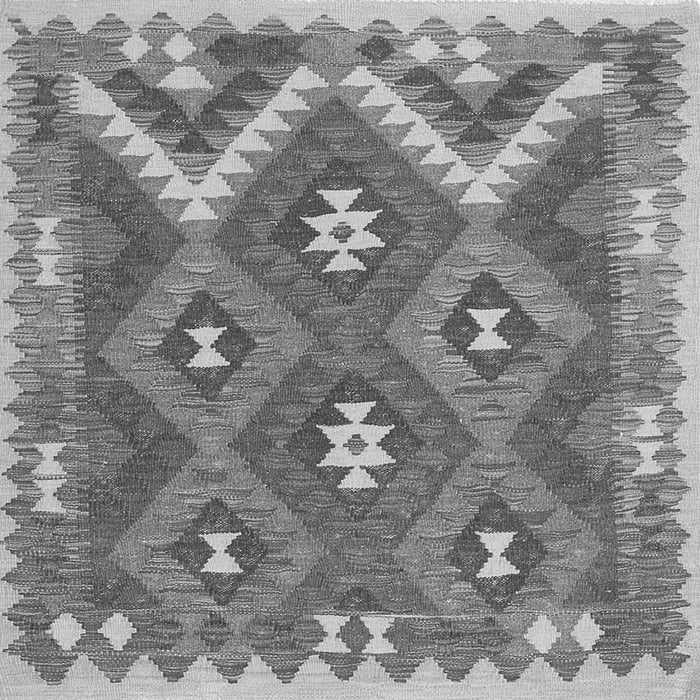 Round Machine Washable Southwestern Gray Country Rug, wshcon684gry