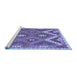 Sideview of Machine Washable Southwestern Blue Country Rug, wshcon684blu